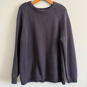 Lands' End Blue Heavy Crew Knit Sweater